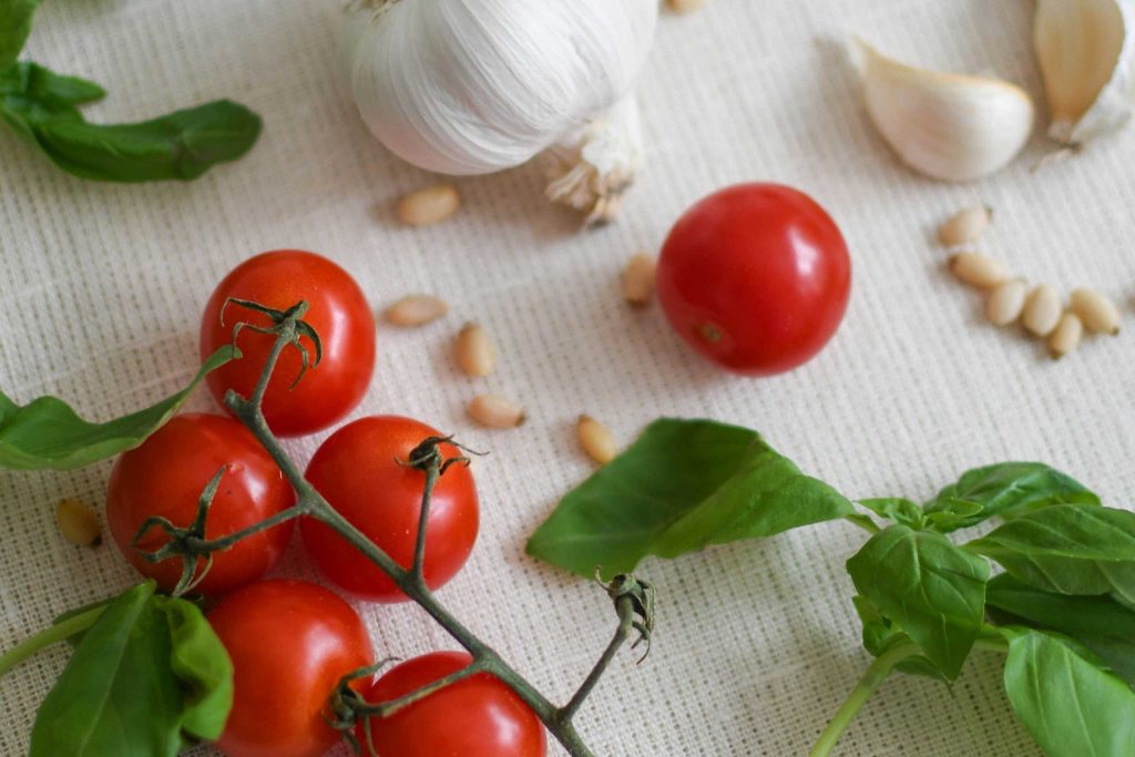 Image of Basil and Tomatos